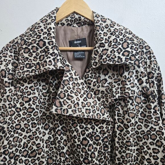 Dennis Basso Womens Mob Wife Classic Leopard Print Swing Coat Animal Print 1X - Picture 2 of 11